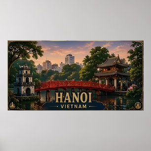 Póster 🧲 Recuerdo de viaje a Hanoi Vietnam para visitant