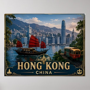 Póster 🧲 Recuerdo de viaje a Hong Kong para exploradores