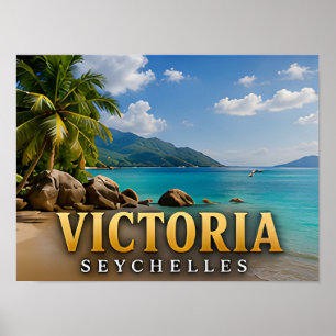 Póster Recuerdo de viaje a la isla tropical de Victoria S