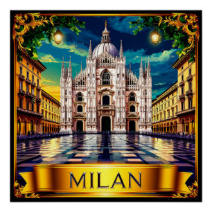 Póster 🧲 Recuerdo de viaje a Milán Italia