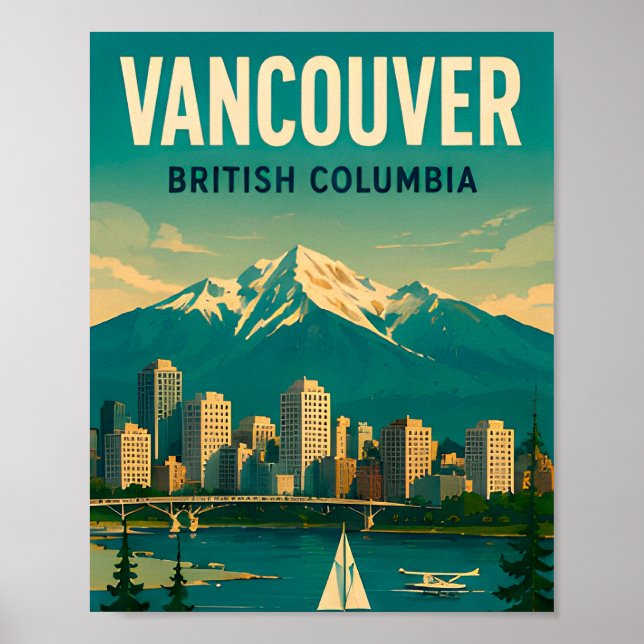 Póster Recuerdo de viaje a Vancouver Canadá (Frente)