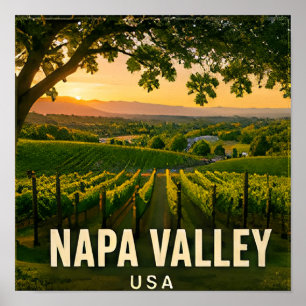 Póster Recuerdo de viaje al viñedo de Napa Valley Califor