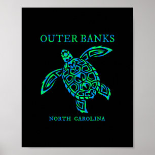 Póster Recuerdo de viaje de tortuga marina de Outer Nks C