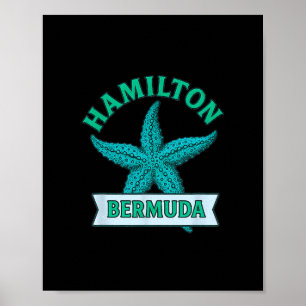 Póster Recuerdo de viaje de vacaciones de Hamilton Bermud