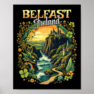 Póster Recuerdo de viaje de vacaciones en Belfast Irlanda