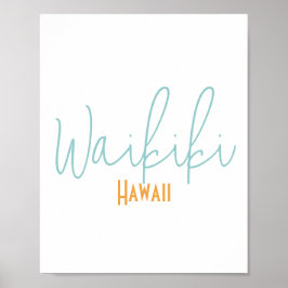 Póster Recuerdo de Waikiki Hawaii