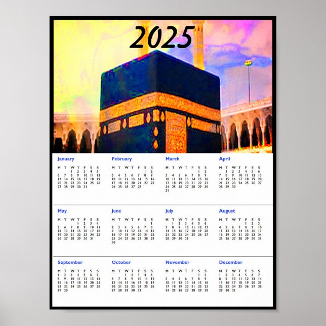 Póster Recuerdo del calendario 2025 de la Santa Kaaba (Frente)