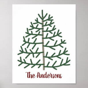 Póster Recuerdo del día de fiesta de la familia del árbol