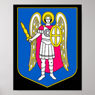 Póster Recuerdo del Escudo de Armas de Kiev Ucrania Kyiv 
