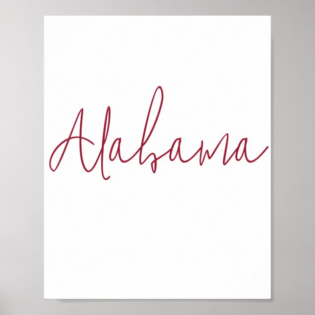 Póster Recuerdo del estado de Alabama (Frente)