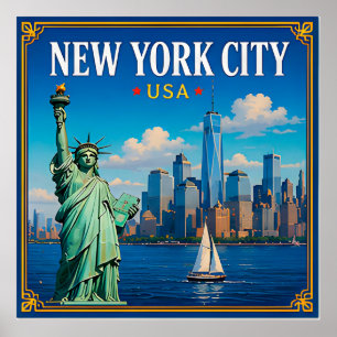 Póster 🗽 Recuerdo del horizonte de la ciudad de Nueva Yo