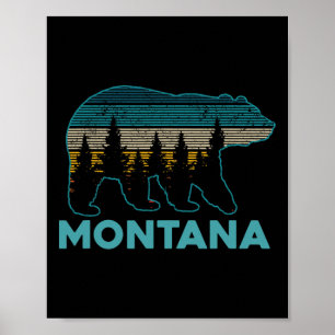 Póster Recuerdo del oso grizzly de Montana