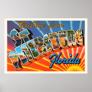 Póster Recuerdo del viaje del vintage de St Petersburg la