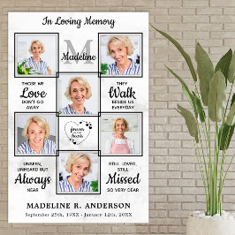 Póster Recuerdo Funeral 6 Collage de Fotos En Memoria Amo