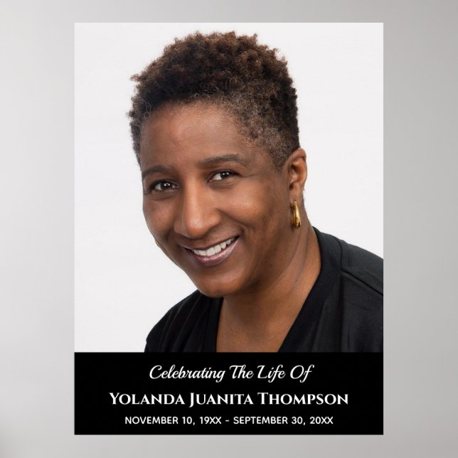 Póster Recuerdo Funeral Foto Personalizada Conmemoración  (Frente)