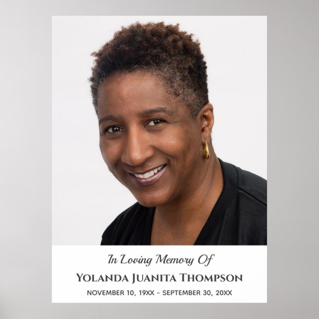 Póster Recuerdo Funeral Personalizado Foto Conmemoración  (Frente)