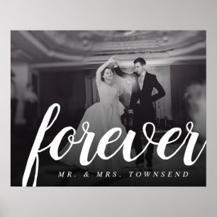 Póster Recuerdo para Siempre Foto de Boda de Sr. y Sra.