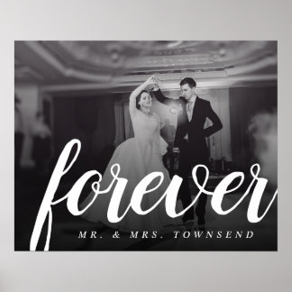 Póster Recuerdo para Siempre Foto de Boda de Sr. y Sra.