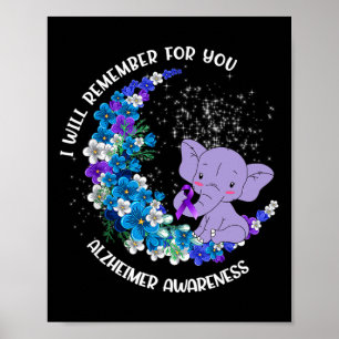 Póster Recuerdo por ti Alzheimer Awareness Elephant
