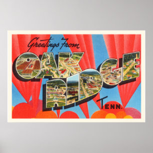 Póster Recuerdo viejo del viaje del vintage de la Oak