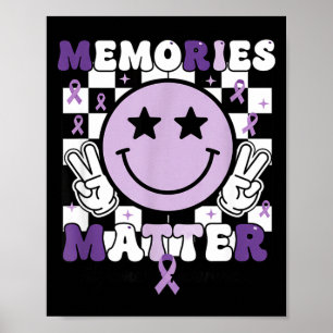 Póster Recuerdos cinta púrpura concienciación alzheimer