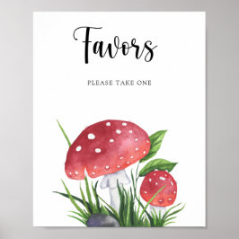 Póster Recuerdos de baby shower de hongos amanita muscari