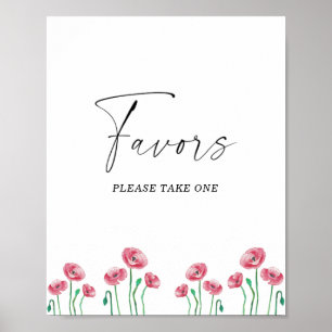 Póster Recuerdos de boda con acuarela por favor tome uno