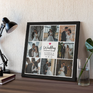 Póster Recuerdos de Boda con Corazón Pareja Colage de Fot