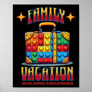 Póster Recuerdos de construcción de edificios de vacacion