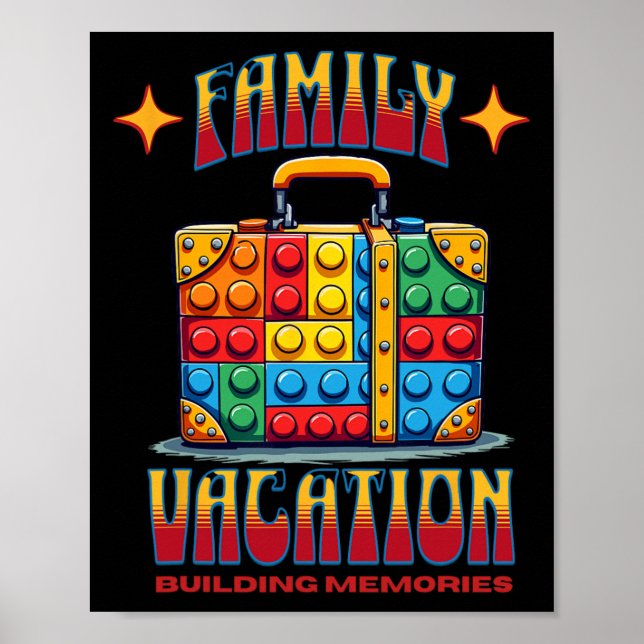 Póster Recuerdos de construcción de edificios de vacacion (Frente)