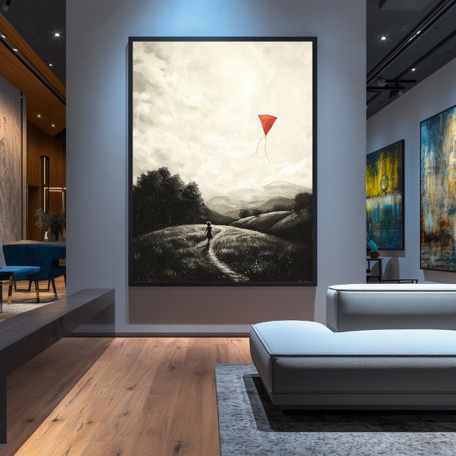 Póster Recuerdos de infancia de época - Niño con cometa a (Subido por el creador)