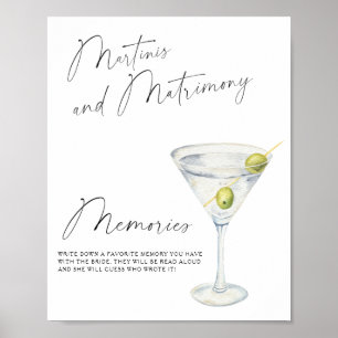Póster Recuerdos de la ducha nupcial de Martini con la no