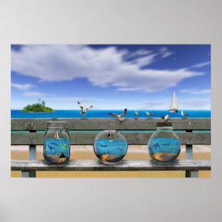 Póster recuerdos de la playa