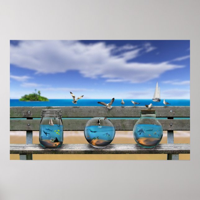 Póster recuerdos de la playa (Frente)