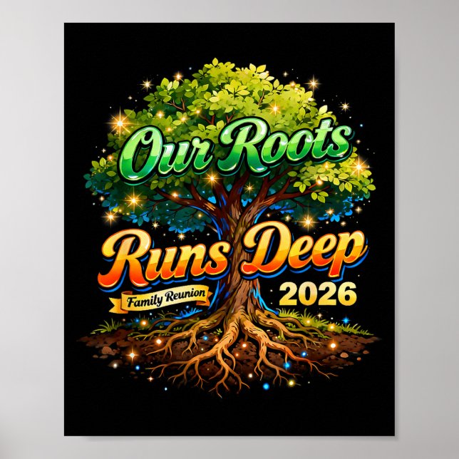 Póster Recuerdos de la Reunión Familiar Roots Run Deep 20 (Frente)