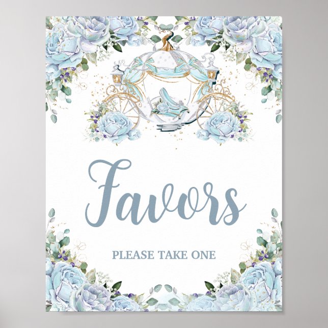 Póster Recuerdos de Princesa de Rosas Azules Bebé Calabaz (Frente)