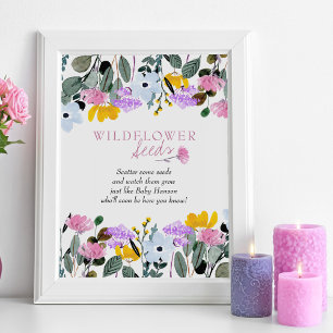 Póster Recuerdos de semillas de flores silvestres para ba