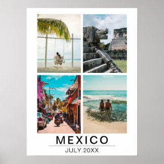 Póster Recuerdos de Vacaciones Personalizados 4 Collage d