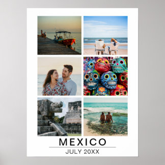 Póster Recuerdos de Vacaciones Personalizados 6 Colaje de
