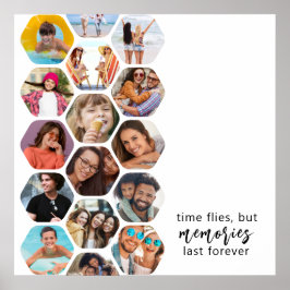 Póster Recuerdos de varios Collages de fotos Cuadrado mod