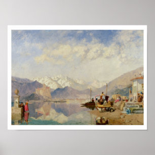 Póster Recuerdos del Lago Maggiore, día de mercado en