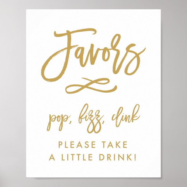 Póster Recuerdos dorados con letras a mano Chic Pop, Fizz (Frente)