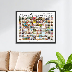 Póster Recuerdos familiares Collage de fotos personalizad