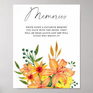 Póster Recuerdos florales de primavera verano con la novi