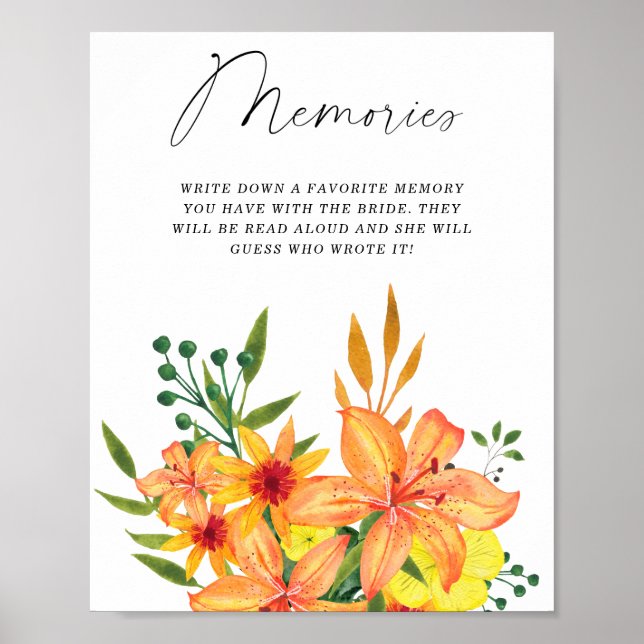 Póster Recuerdos florales de primavera verano con la novi (Frente)