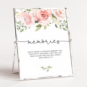 Póster Recuerdos florales rosados con la novia