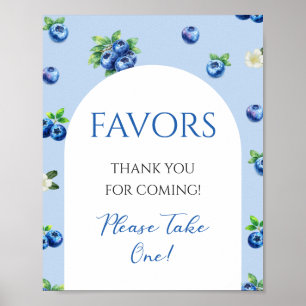 Póster Recuerdos para Baby Shower de Arándanos