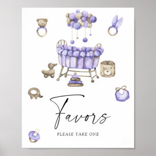 Póster Recuerdos para baby shower de guardería