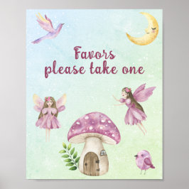 Póster Recuerdos para baby shower de hada