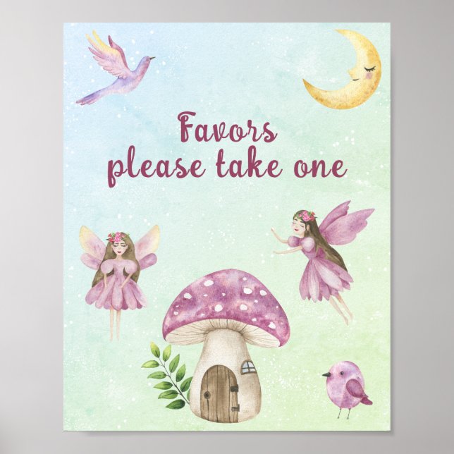Póster Recuerdos para baby shower de hada (Frente)